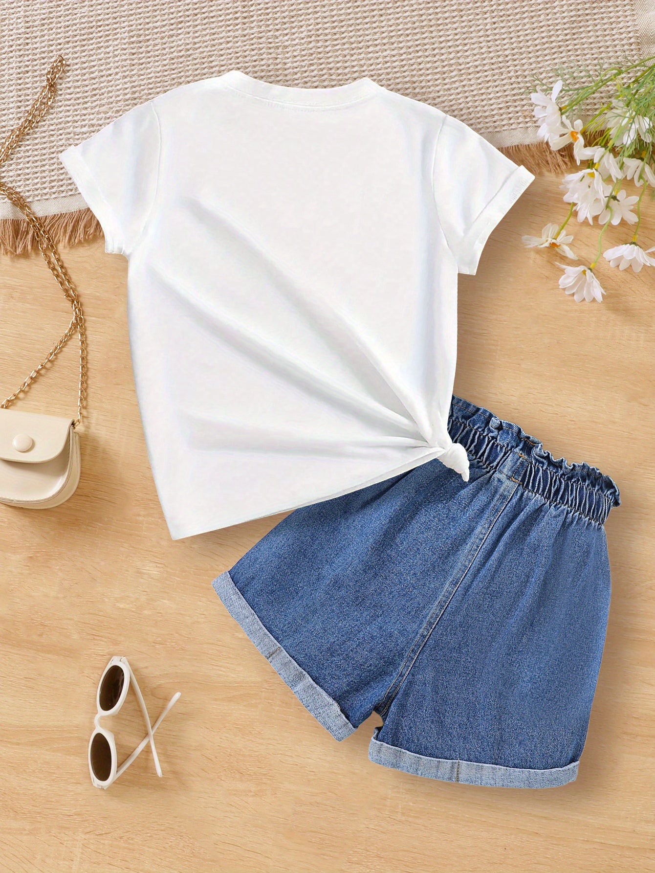 Girls Anime Girl Graphic Print T-Shirt Casual Summer Knit Top