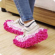 2-Pack Reusable Chenille Floor Dust Mop Slippers for Easy Cleaning