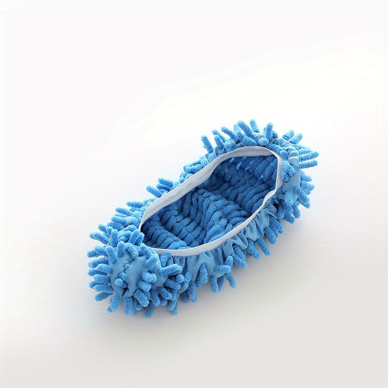 2-Pack Reusable Chenille Floor Dust Mop Slippers for Easy Cleaning