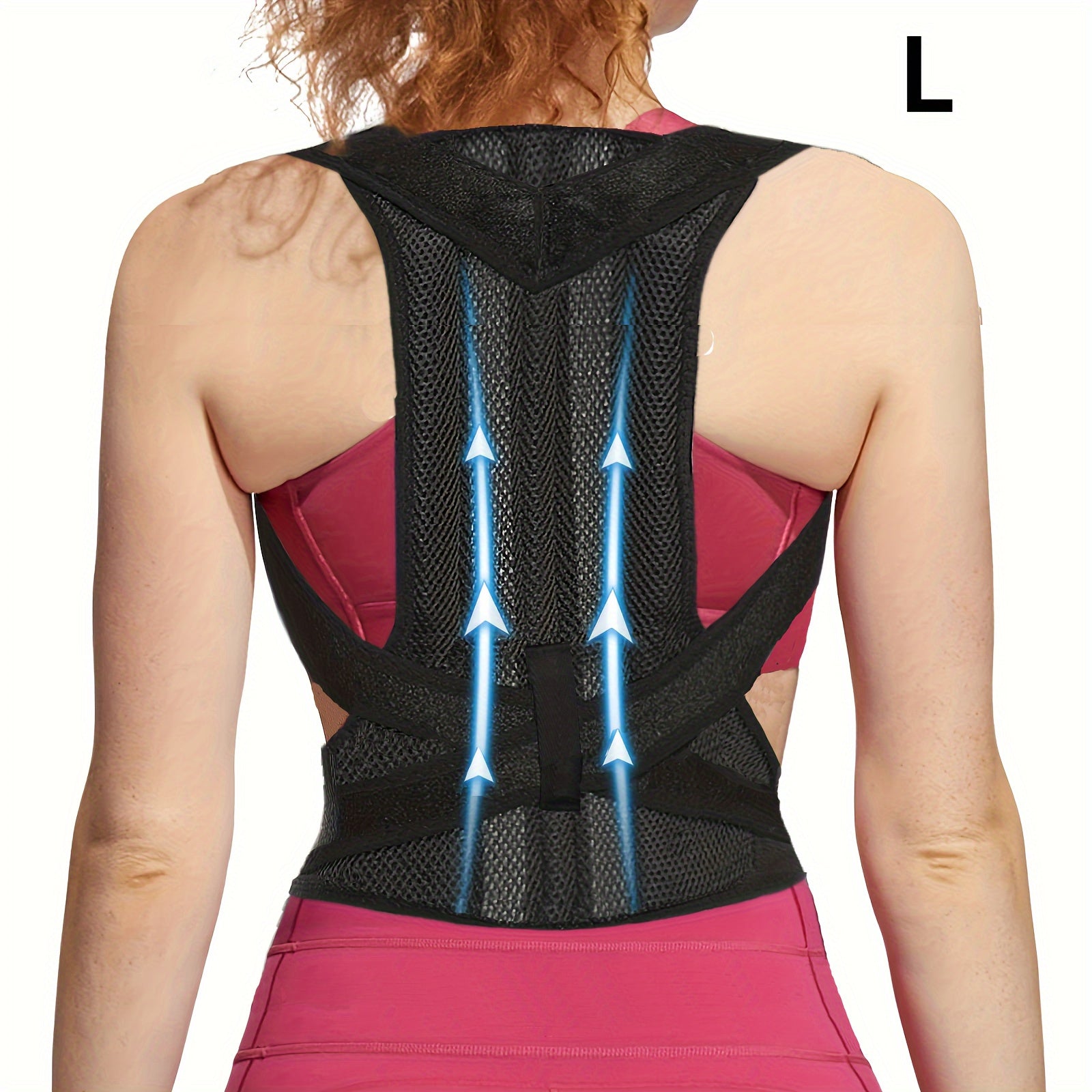 Corrector de postura ajustable para hombres y mujeres, negro, soporte lumbar para la espalda