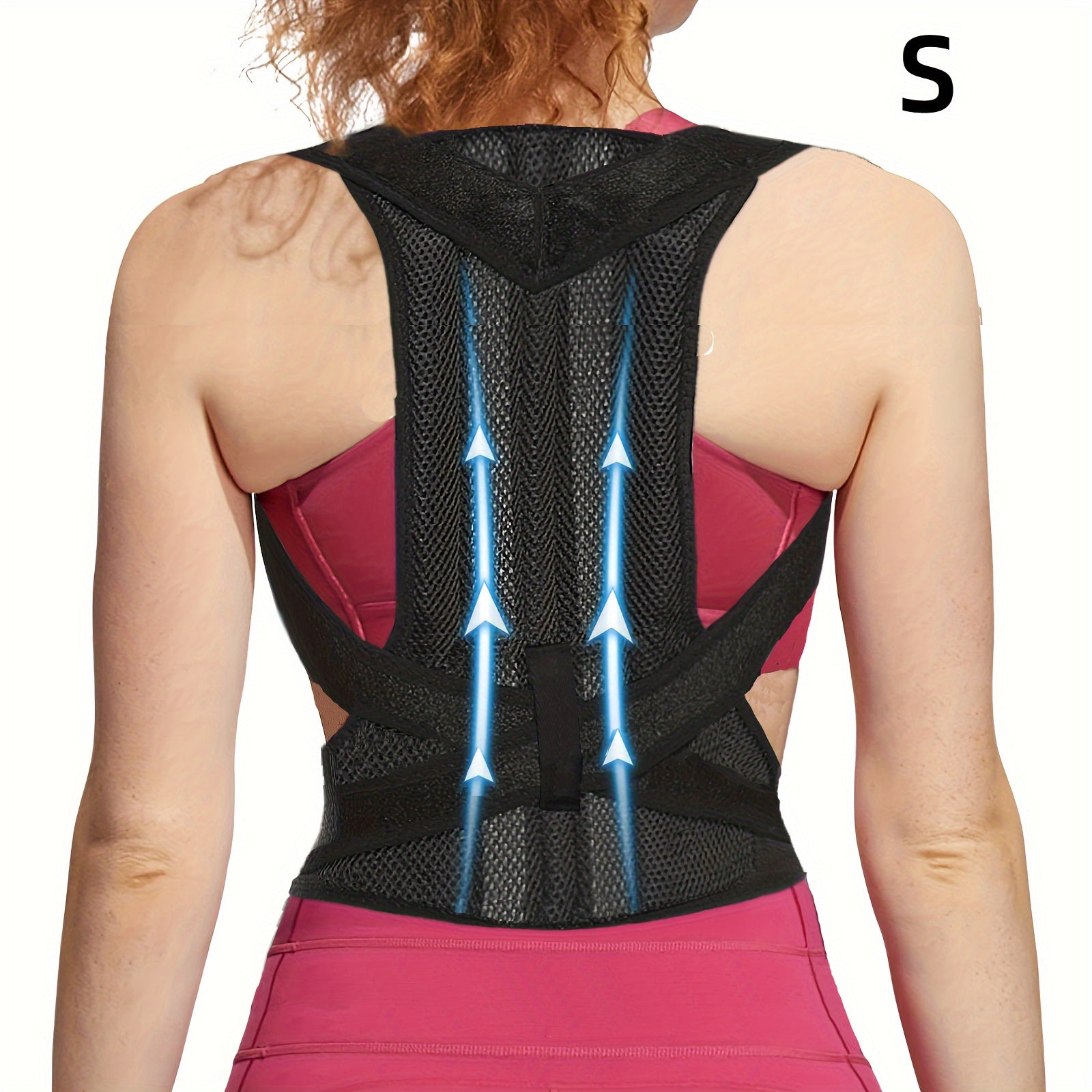 Corrector de postura ajustable para hombres y mujeres, negro, soporte lumbar para la espalda