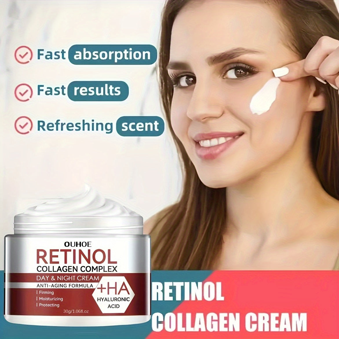 Unisex Retinol Moisturizing Face Cream with Collagen Hyaluronic Acid Vitamin C E 30g