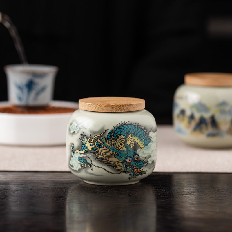 Ceramic Tea Storage Container for Loose Leaf Tea and Coffee Beans Kitchen Organizer