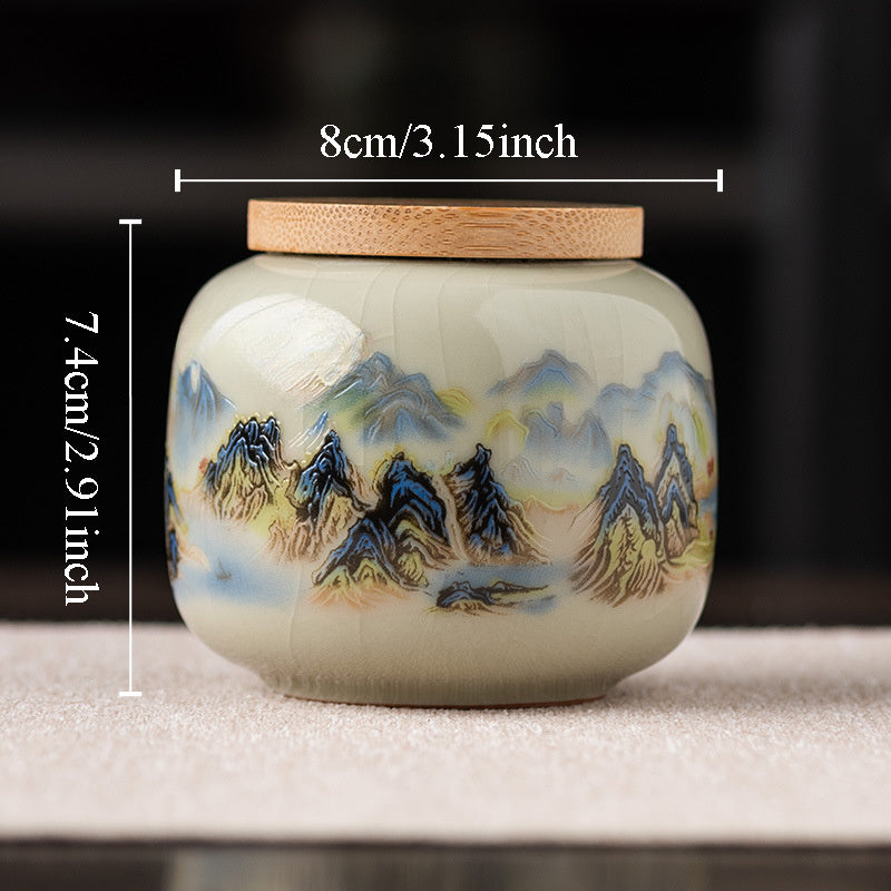 Keramika choy saqlash konteyneri, erkin bargli choy va qahva yong'og'i uchun oshxona tashkilotchisi