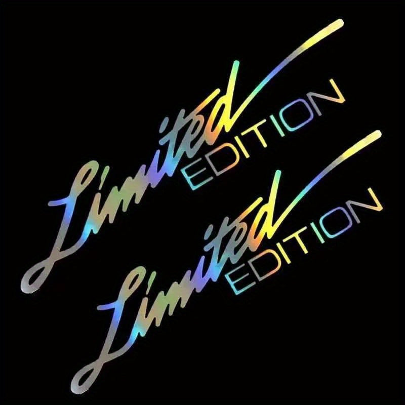 2 Pcs Bicycle Reflective Stickers Car Front Decor Laser Letter Decals 16x4cm