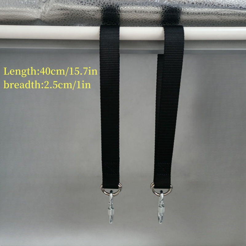 4pcs Outdoor Hanging Strap Set with Hooks Black Webbing for Camping Swings Sandbags Hammocks