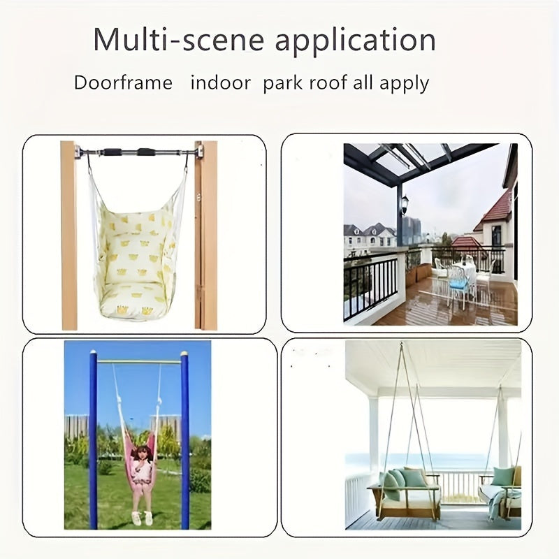 4pcs Outdoor Hanging Strap Set with Hooks Black Webbing for Camping Swings Sandbags Hammocks