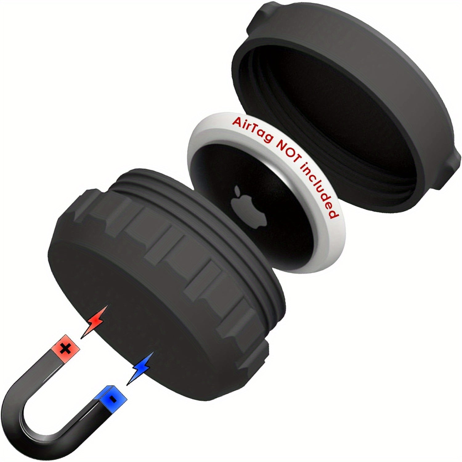 Magnetic Shockproof TPU AirTag Case for Keychains and Bags