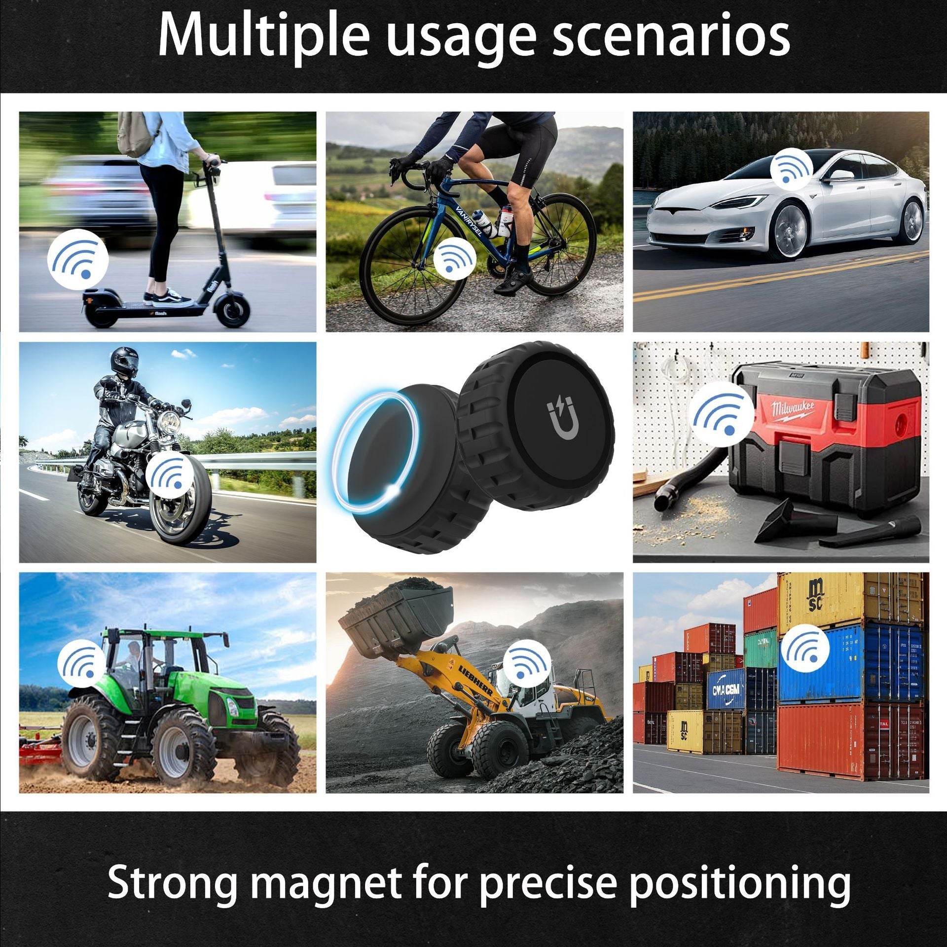 Magnetic Shockproof TPU AirTag Case for Keychains and Bags