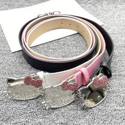 Cinturón con colgante de gota de agua rosa para mujer con diseño de Hello Kitty hecho de material PU