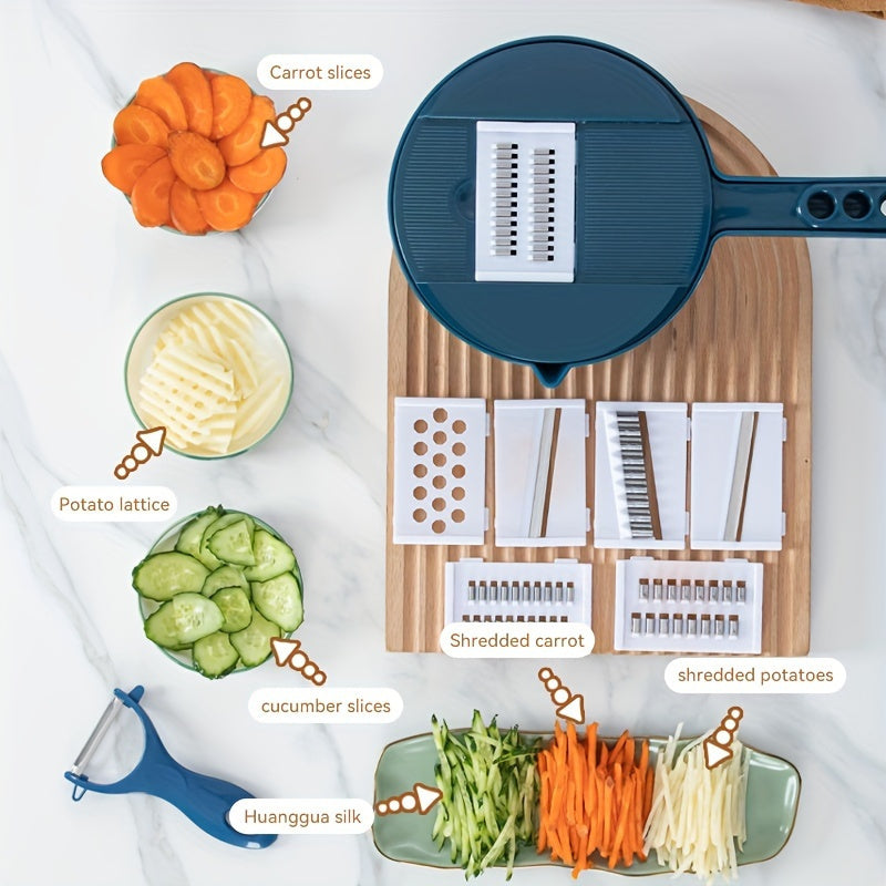 12-in-1 Manual Vegetable Chopper Slicer Grater for Carrots Potatoes Cucumbers