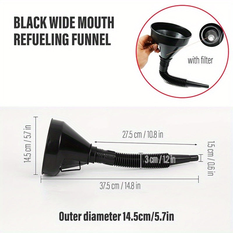8-Pack Oil Funnel Set with Flexible Right Angle for Gasoline and Oil