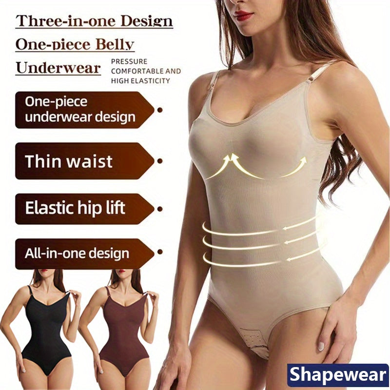 1 dona Ayollar uchun Yuqori Elastiklik Shapewear Bodysuit, Orqa qismi ochiq, Qorin nazorati, Elastik son ko'tarish, To'liq ko'krak siqilishi, Poliamid va Spandex mato, Moslashuvchan kamarlar, Katta o'lcham, Yengsiz