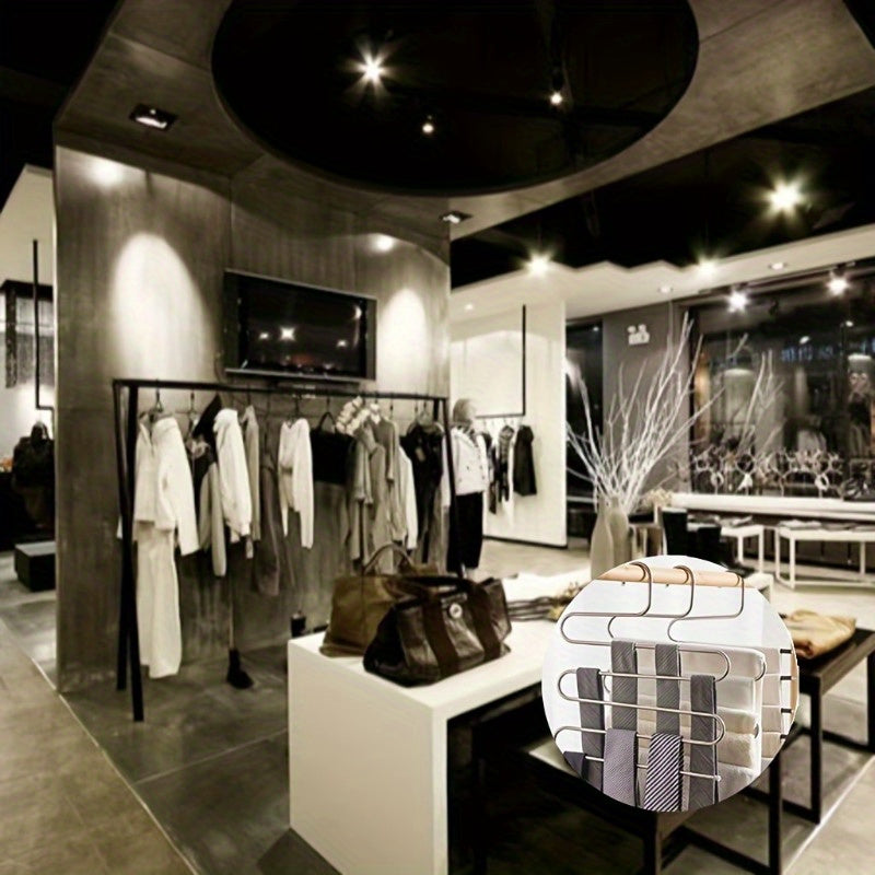 Organizador de armario que ahorra espacio con múltiples niveles y colgador de pantalones, estante de almacenamiento para armario