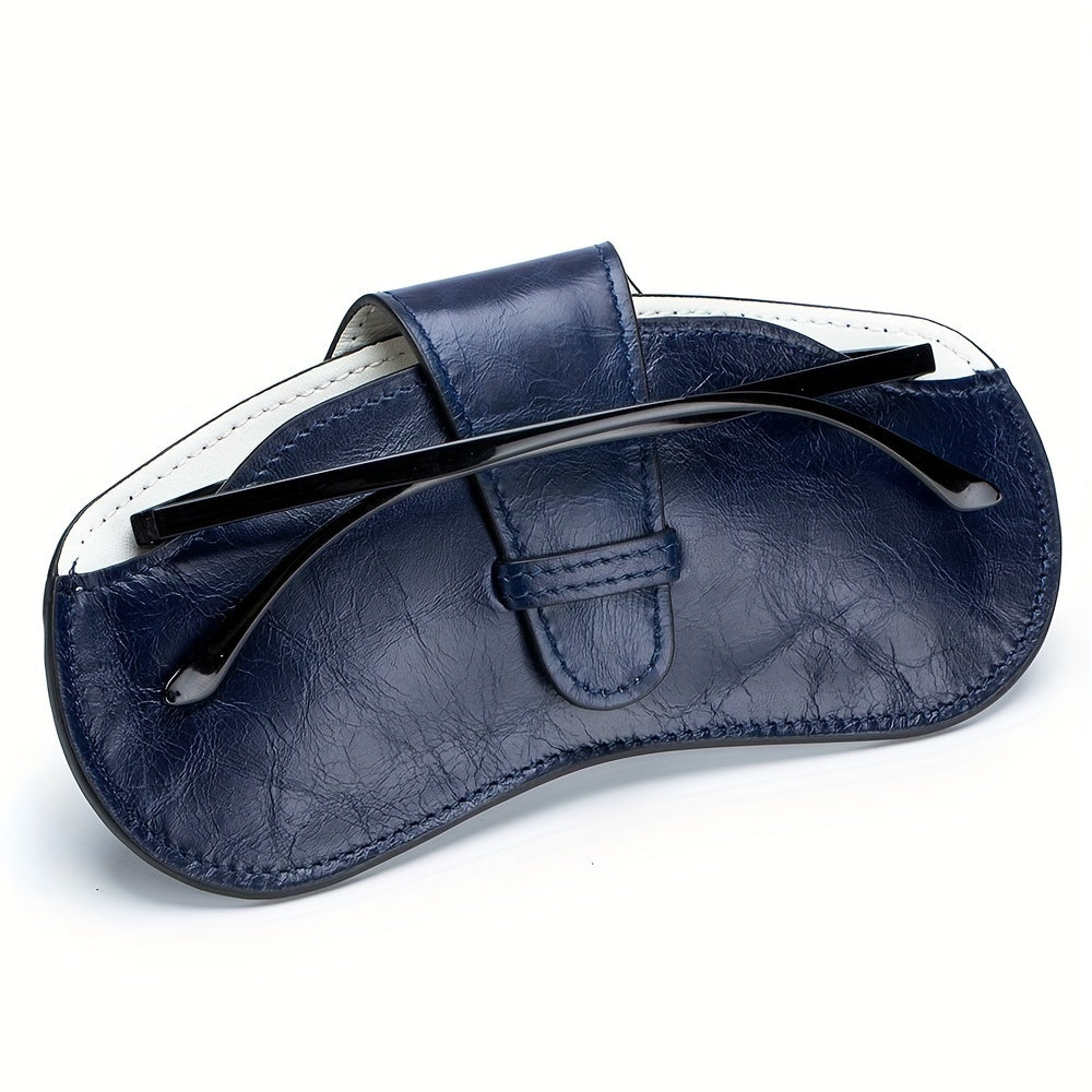 Vintage haqiqiy charmali ko'zoynak qutisi: Erkaklar va ayollar uchun yengil olib yurish sumkasi - O'qish ko'zoynaklari uchun zamonaviy uslub