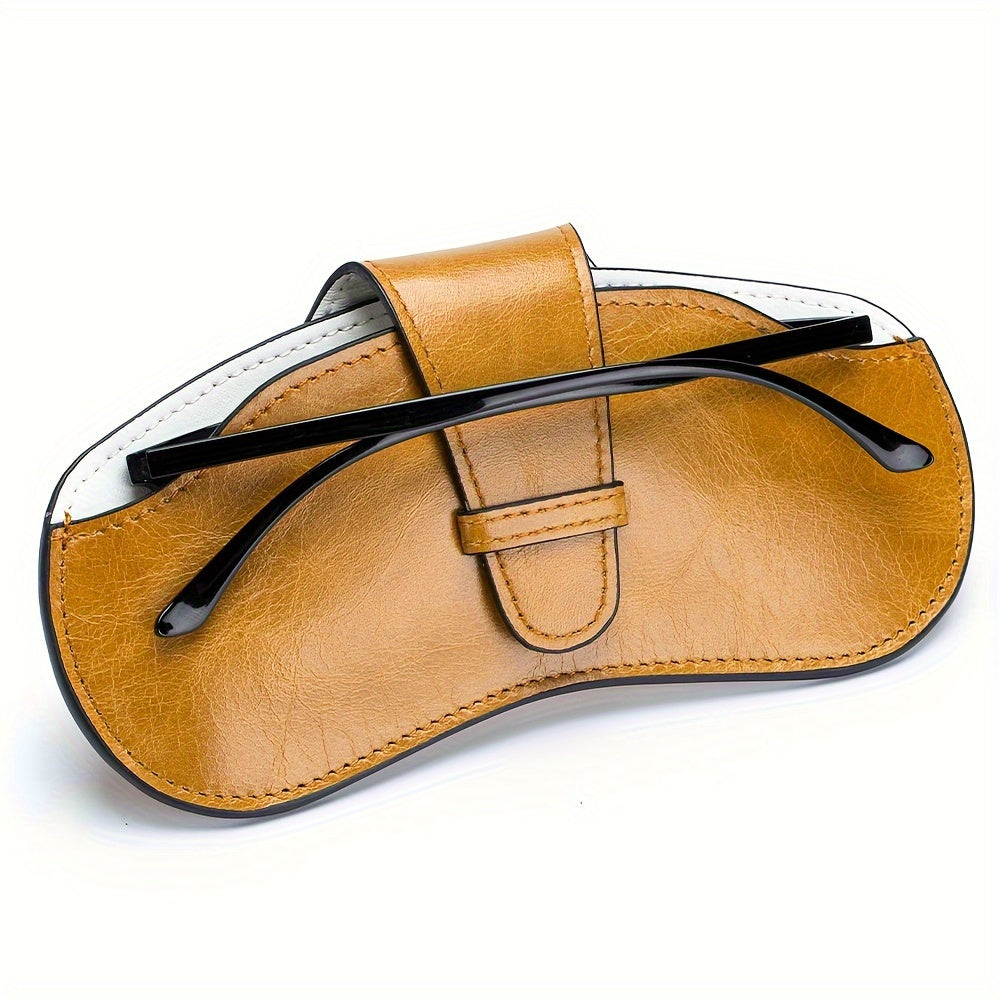 Vintage haqiqiy charmali ko'zoynak qutisi: Erkaklar va ayollar uchun yengil olib yurish sumkasi - O'qish ko'zoynaklari uchun zamonaviy uslub