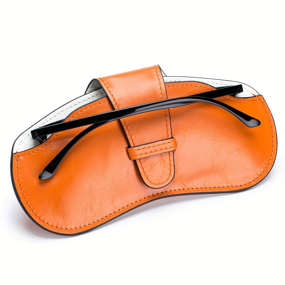 Vintage haqiqiy charmali ko'zoynak qutisi: Erkaklar va ayollar uchun yengil olib yurish sumkasi - O'qish ko'zoynaklari uchun zamonaviy uslub