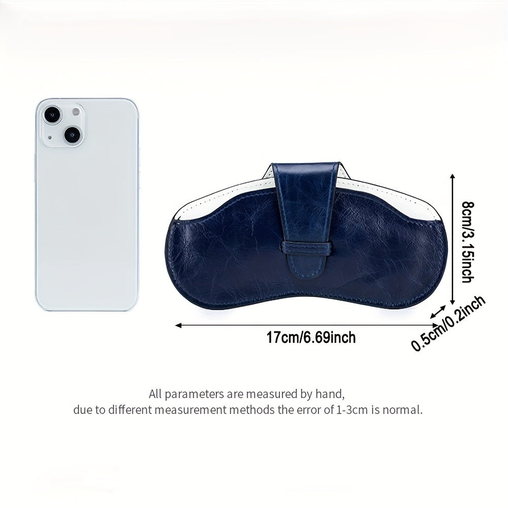 Vintage haqiqiy charmali ko'zoynak qutisi: Erkaklar va ayollar uchun yengil olib yurish sumkasi - O'qish ko'zoynaklari uchun zamonaviy uslub