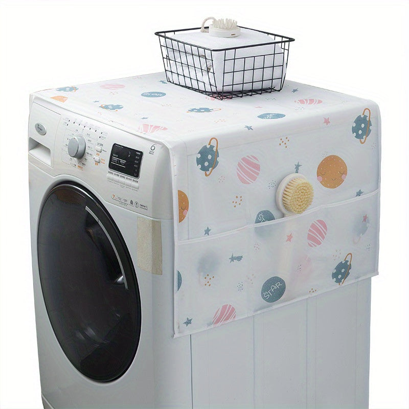 Waterproof Dust Cover for Refrigerator and Washing Machine with Storage Pockets