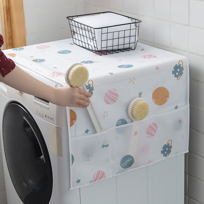 Waterproof Dust Cover for Refrigerator and Washing Machine with Storage Pockets