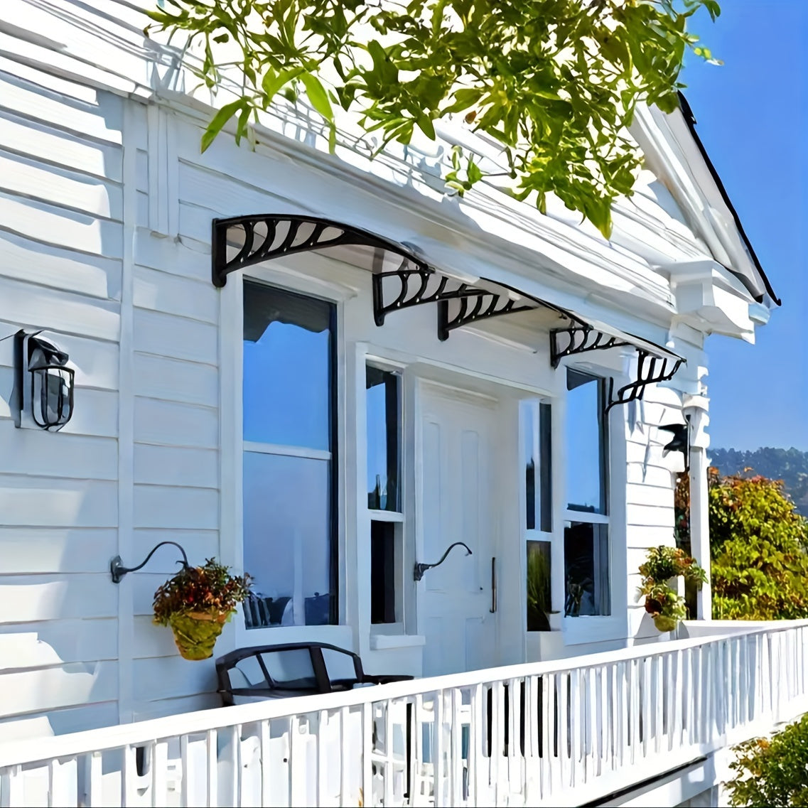 Outdoor Patio Awning 76.2cm x 101.6cm Brown Durable Easy Install Garden Deck