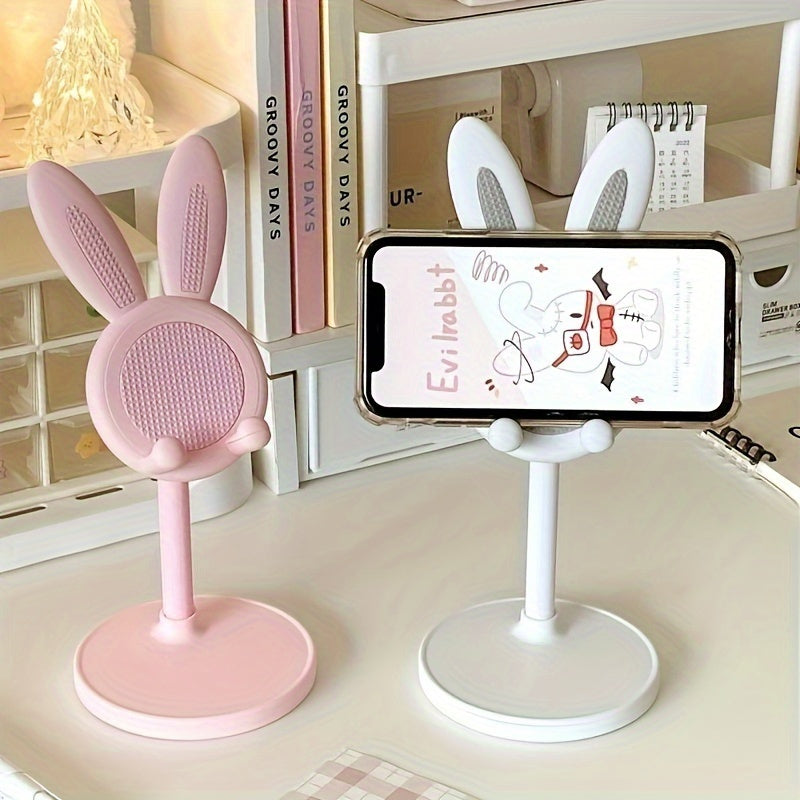 Adjustable PVC Rabbit Phone Stand with Stable Grip and Portable Design