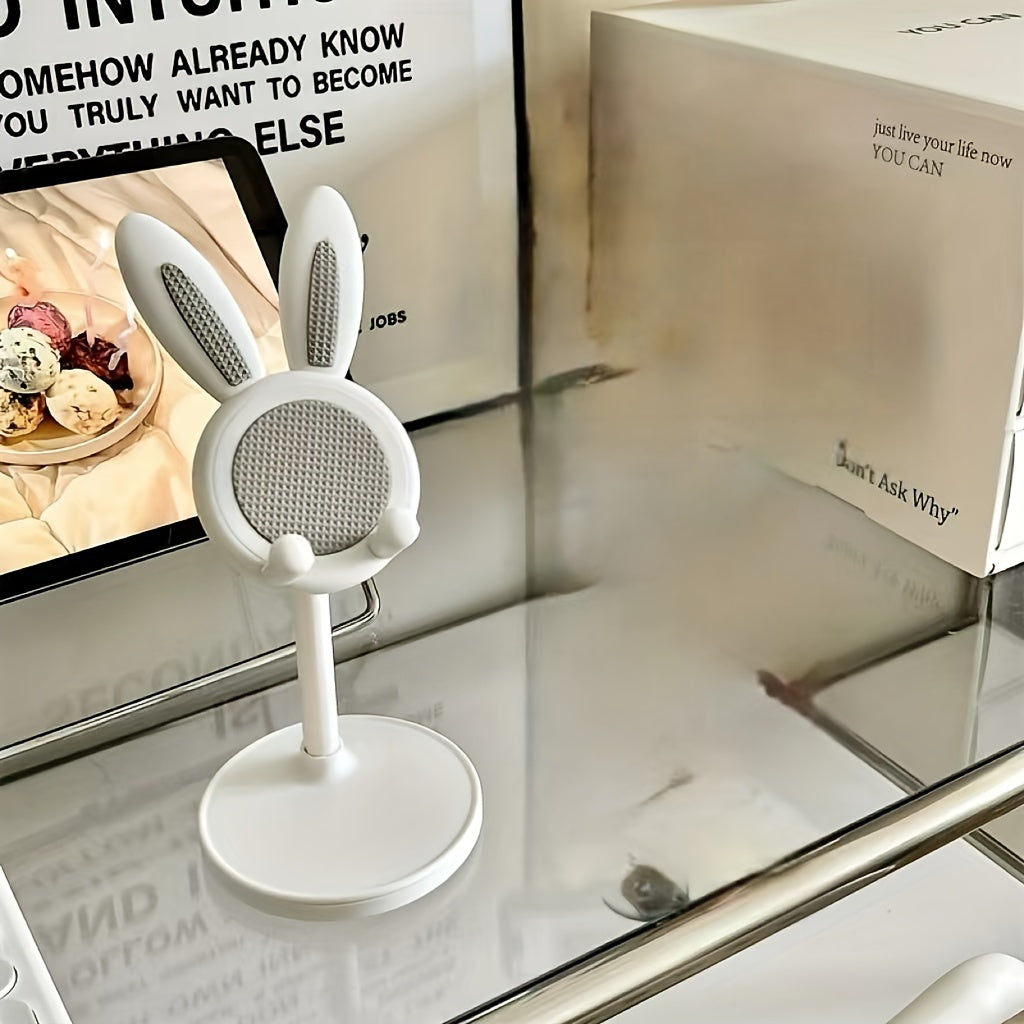 Adjustable PVC Rabbit Phone Stand with Stable Grip and Portable Design