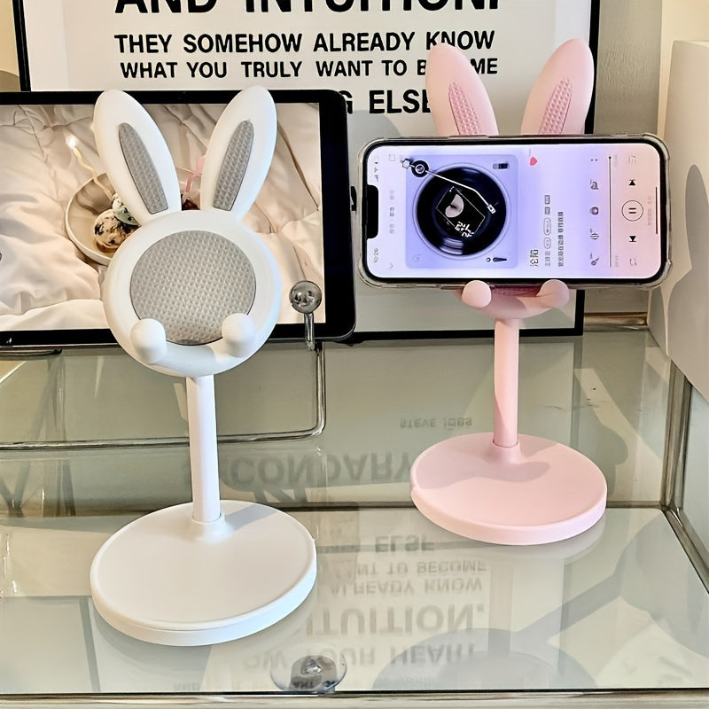 Adjustable PVC Rabbit Phone Stand with Stable Grip and Portable Design