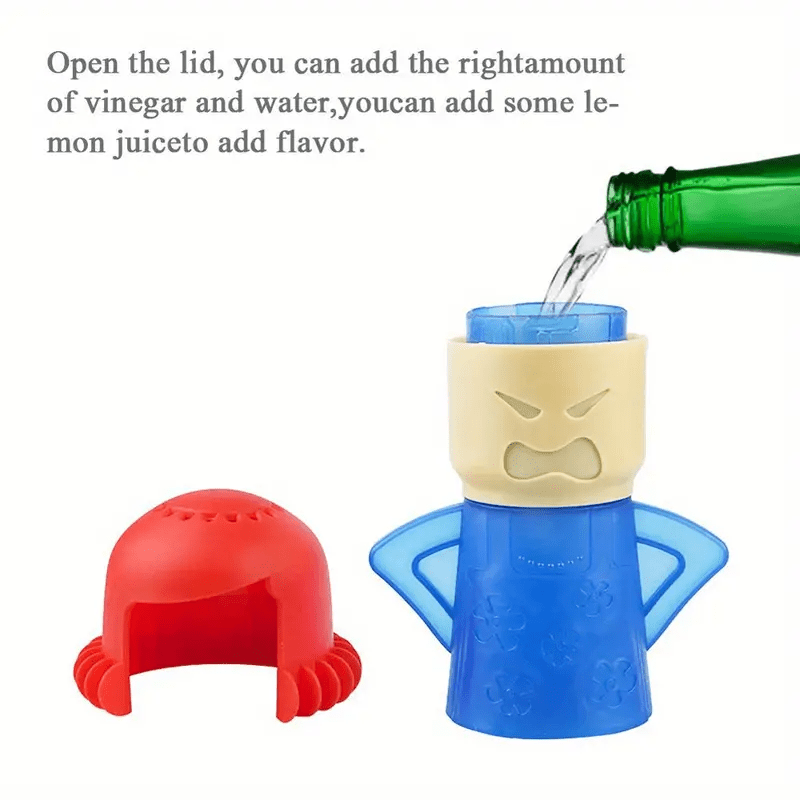 Angry Mom mikroto'lqinli pech tozalagichi - plastikdan yasalgan, batareyasiz qulay bug' tozalash vositasi. Pech, mikroto'lqinli pech va muzlatgichlarni deodorizatsiya qilish va tozalash uchun mukammal.