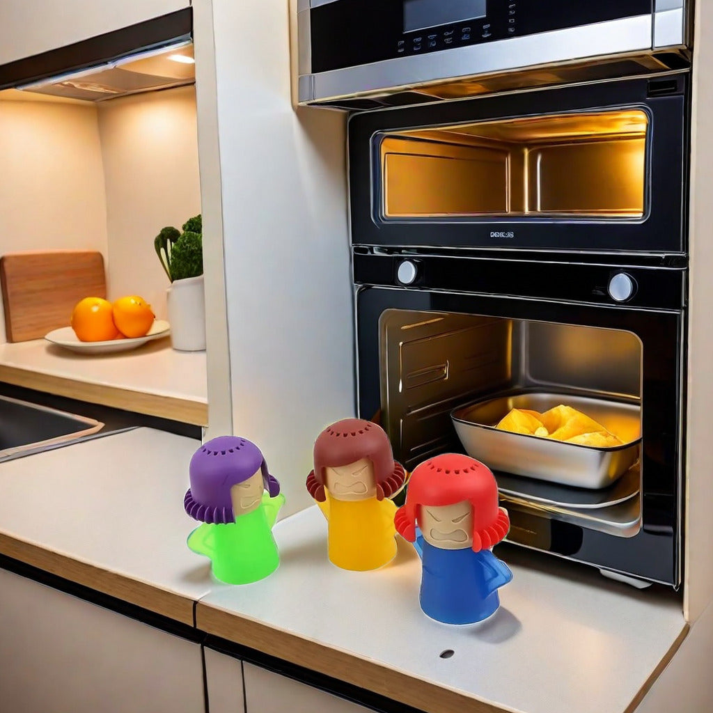 Limpiador de microondas, desodorante de vapor, plástico, sin batería, herramienta de limpieza para electrodomésticos de cocina