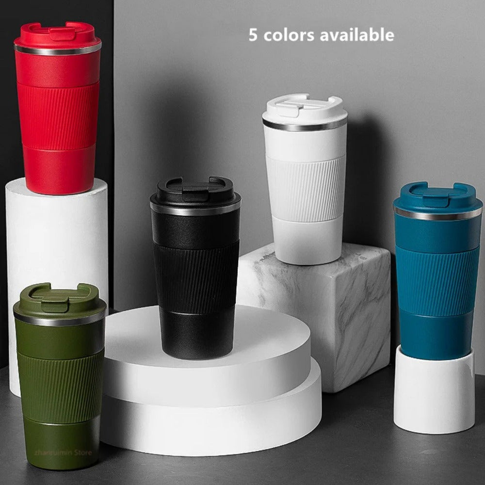 Stainless Steel Travel Mug Double Walled Insulated Leak-Proof 380ml
