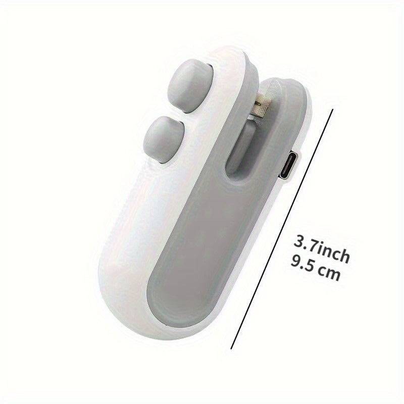 Qayta to'ldiriladigan qo'l bilan ushlab turiladigan sumka yopgich, oq, kichik o'lchamli oziq-ovqat saqlash asbobi