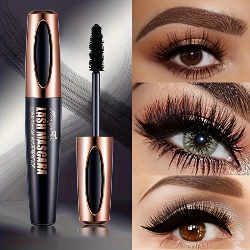 Waterproof Fiber Lash Mascara for Women Long-Lasting Voluminous Black Lashes
