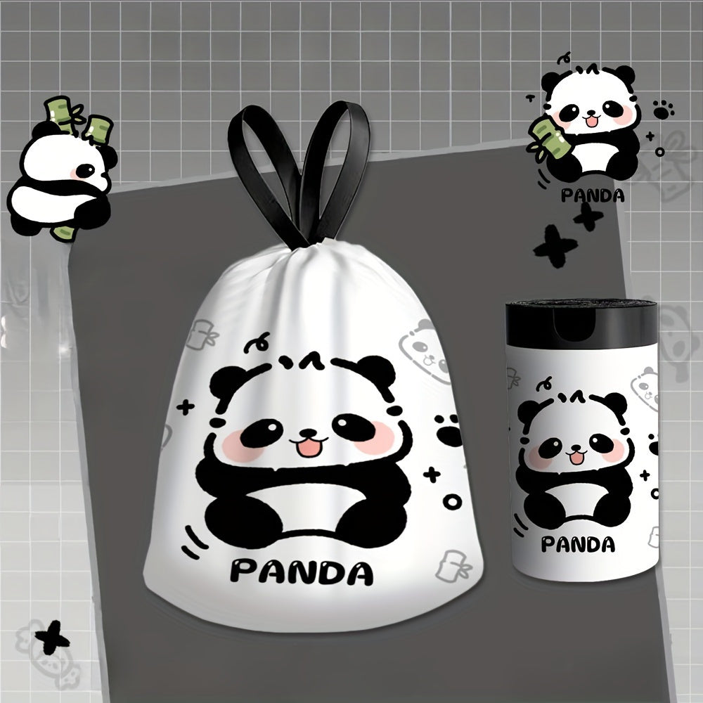 30 dona Panda printli bir martalik axlat qoplari - oshxonalar, hammomlar, talabalar yotoqxonalari, yashash xonalari va ofislar uchun yuqori sifatli va mustahkam tozalash uchun