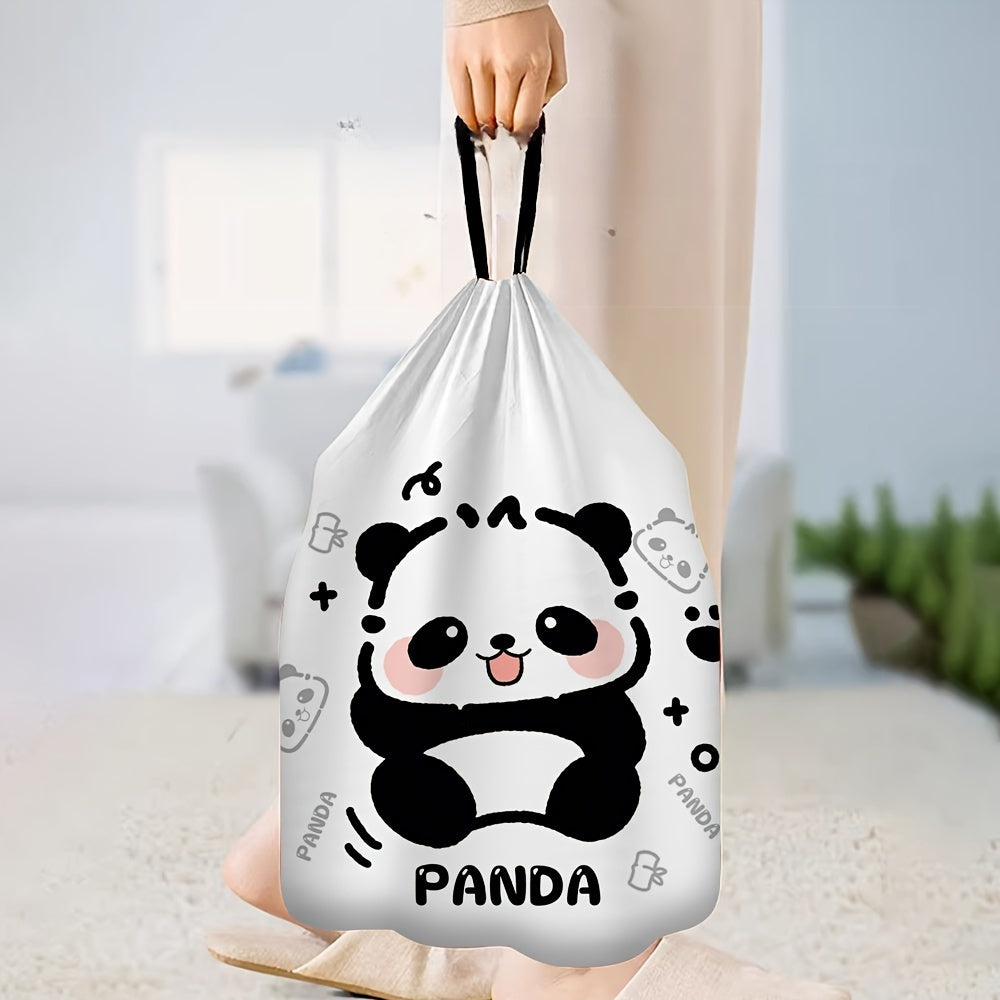 30 dona Panda printli bir martalik axlat qoplari - oshxonalar, hammomlar, talabalar yotoqxonalari, yashash xonalari va ofislar uchun yuqori sifatli va mustahkam tozalash uchun