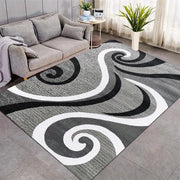 Modern Abstract Swirl Area Rug Soft Low-Pile Non-Slip Machine Washable Polyester