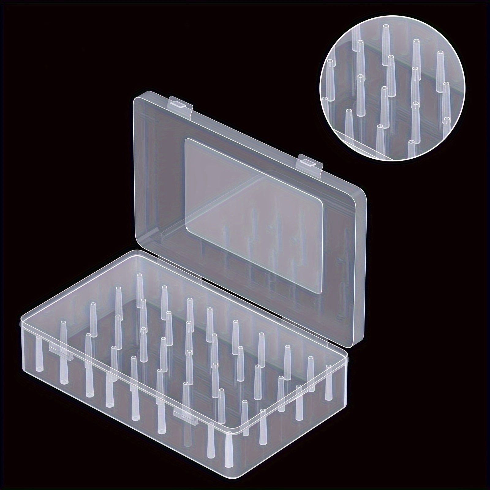 Large Capacity Clear Plastic Sewing Thread Organizer Box with 42 Spools for Embroidery Quilting and DIY Projects