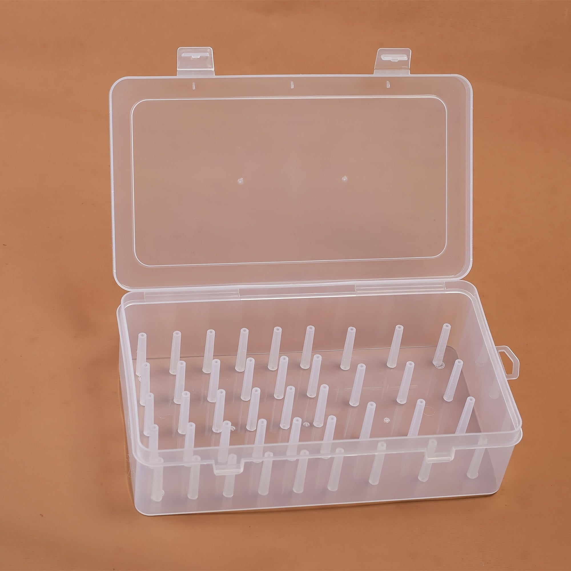 Large Capacity Clear Plastic Sewing Thread Organizer Box with 42 Spools for Embroidery Quilting and DIY Projects