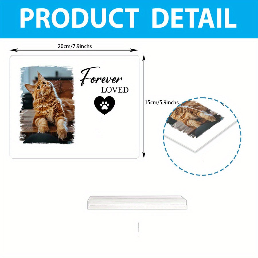 Индивидуальная акриловая фоторамка-табличка для памяти о собаке или кошке