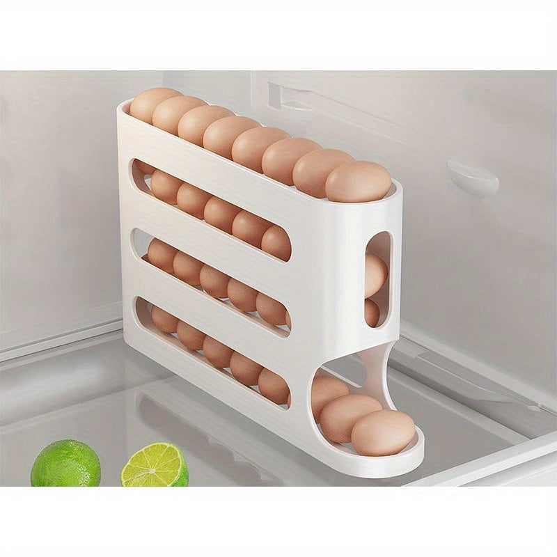 Stackable Plastic Egg Holder for Refrigerator Large Capacity BPA-Free No Batteries