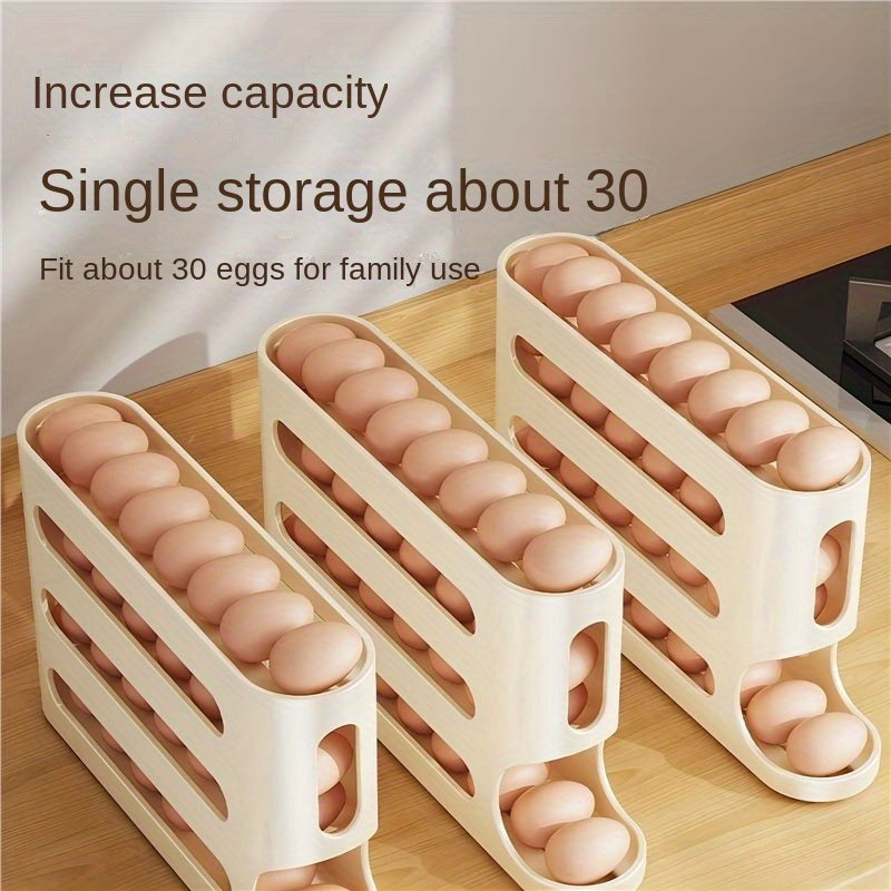 Stackable Plastic Egg Holder for Refrigerator Large Capacity BPA-Free No Batteries