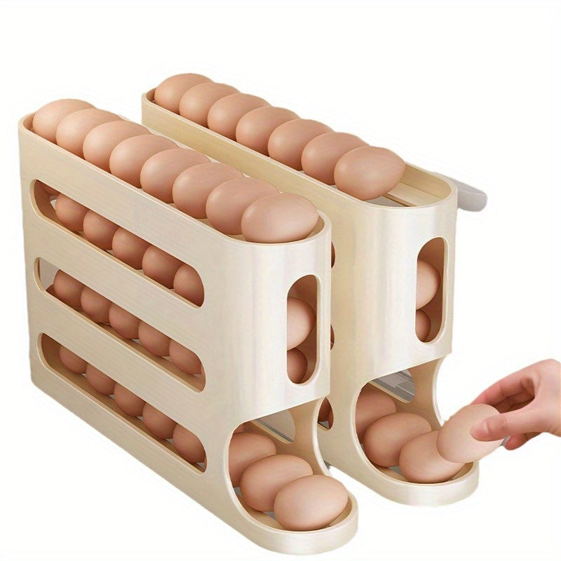 Stackable Plastic Egg Holder for Refrigerator Large Capacity BPA-Free No Batteries