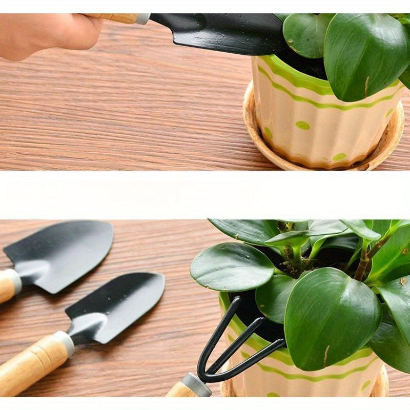 Succulent Gardening Tool Set Metal and Wood Hand Tools Potting and Planting