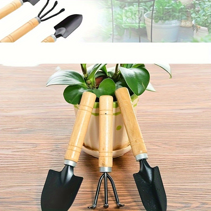 Succulent Gardening Tool Set Metal and Wood Hand Tools Potting and Planting