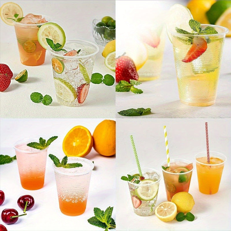 100 Pack 7 oz Clear Plastic Cups Disposable Recyclable Drinkware for Parties and Events