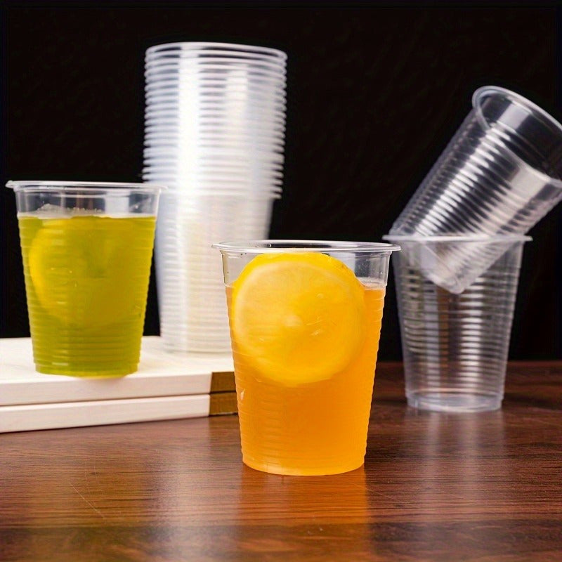 100 Pack 7 oz Clear Plastic Cups Disposable Recyclable Drinkware for Parties and Events