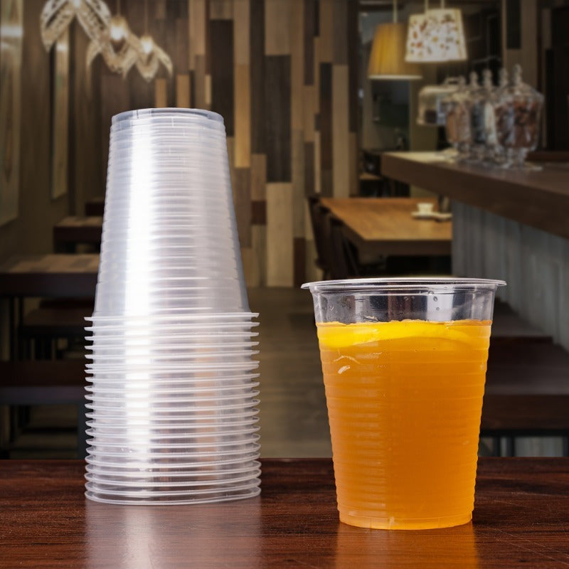 100 Pack 7 oz Clear Plastic Cups Disposable Recyclable Drinkware for Parties and Events