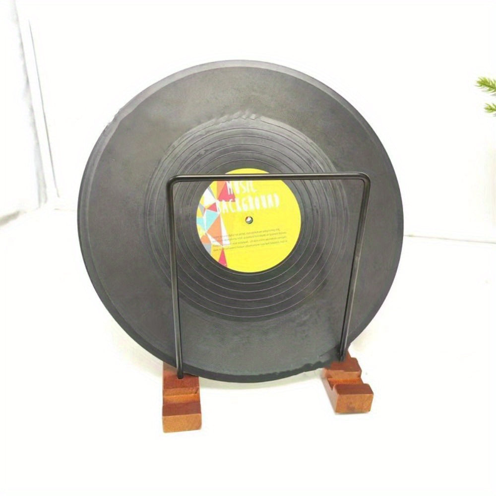 Contemporary Vinyl Record Organizer with Wooden Base Space-Saving Large Capacity Storage Shelf