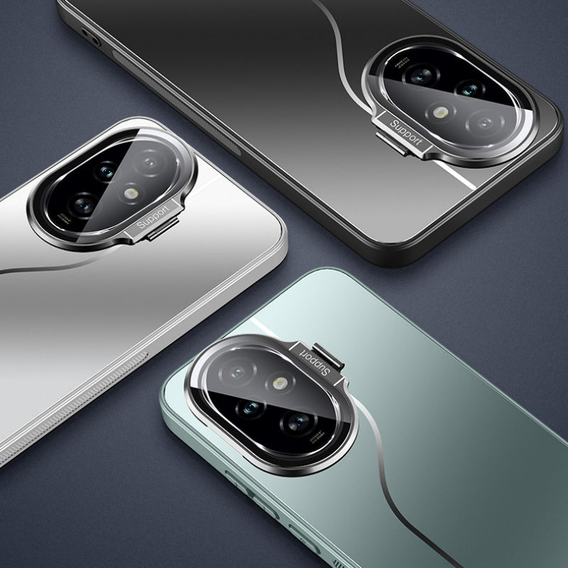 Matte PC TPU Phone Case with Camera Lens Holder for Honor 200 200 Pro Shockproof Anti-Slip