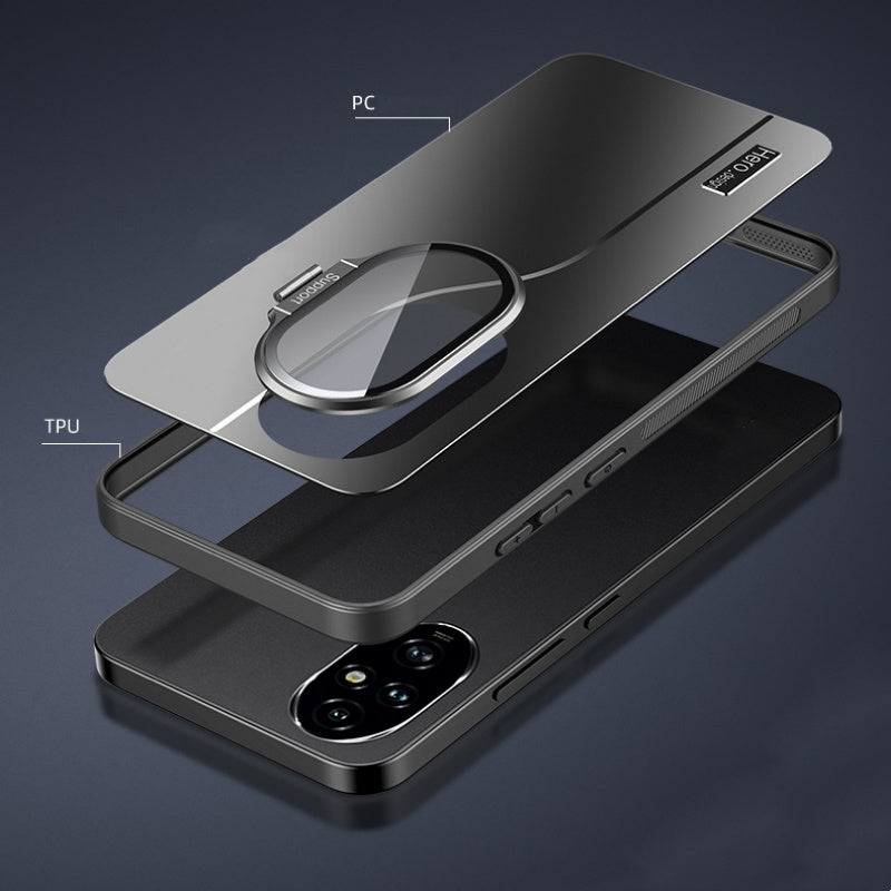 Matte PC TPU Phone Case with Camera Lens Holder for Honor 200 200 Pro Shockproof Anti-Slip